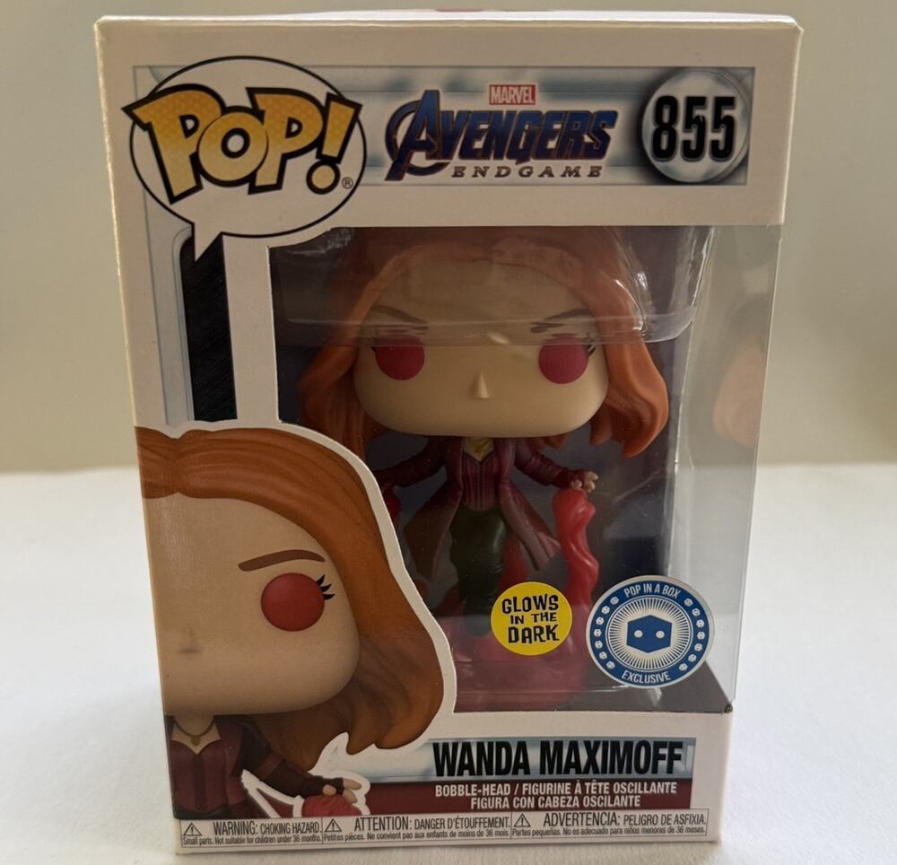 Funko Pop NIB Exclusive Avengers Endgame Wanda Maximoff Glows in the Dark #855